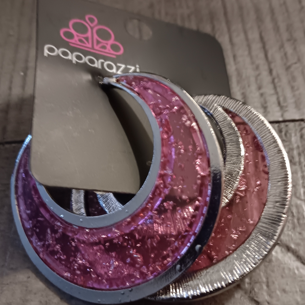 Paparazzi Metallic Pink and Silver Hair Clips